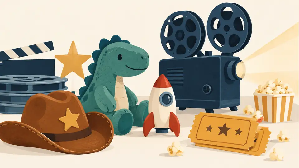 Disney estimates a $160 million domestic opening for Toy Story 5 Illustration of toys beside cinema tickets and a projector.