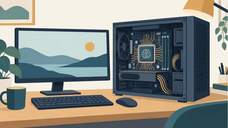 Nvidia’s RTX Spark proposal brings local AI workloads to Windows PCs Illustration of a desktop computer, processing chip, monitor and keyboard.