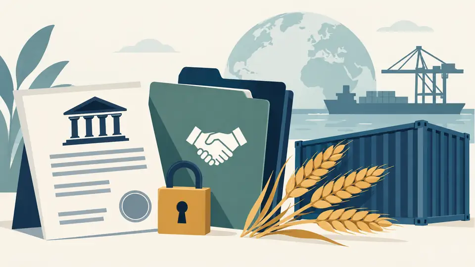 U.S. and Iran give conflicting accounts of how released funds could be spent Illustration of bank documents, wheat stalks and a cargo container.
